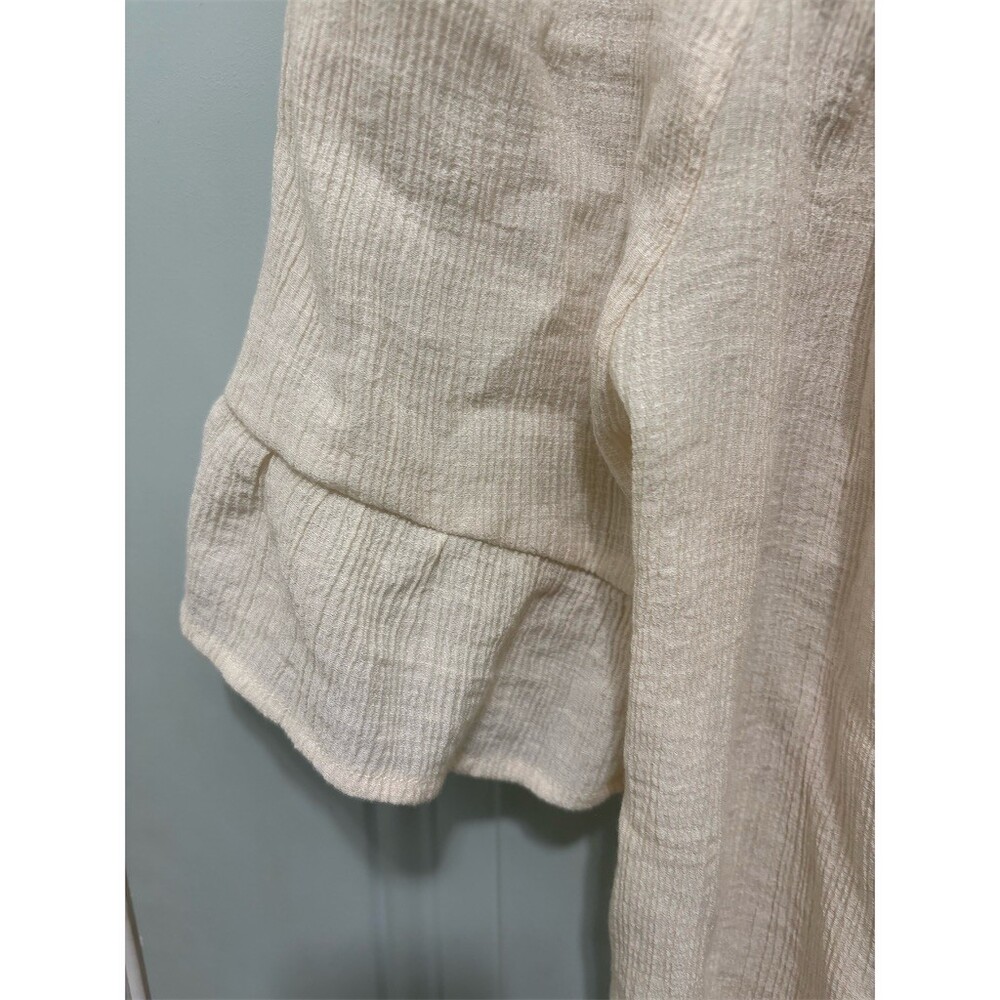 Blu Pepper Blouse Womens Size M Ivory Boho Embroidered Square Neck - Picture 2 of 9